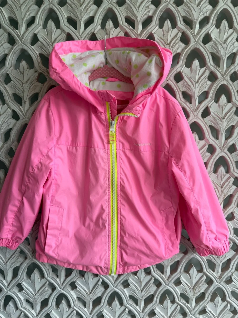 London Fog Pink Hooded Windbreaker Jacket Size 3T